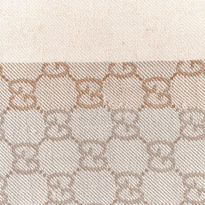 Gucci Wool GG Monogram Scarf Brown 9 of 9