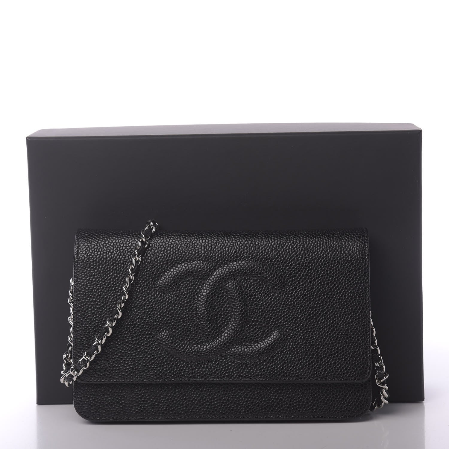 Chanel Caviar Timeless CC Wallet On Chain WOC Black 11 of 11