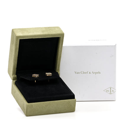 Van Cleef & Arpels 18K Yellow Gold Mother of Pearl Sweet Alhambra Earrings 5 of 5