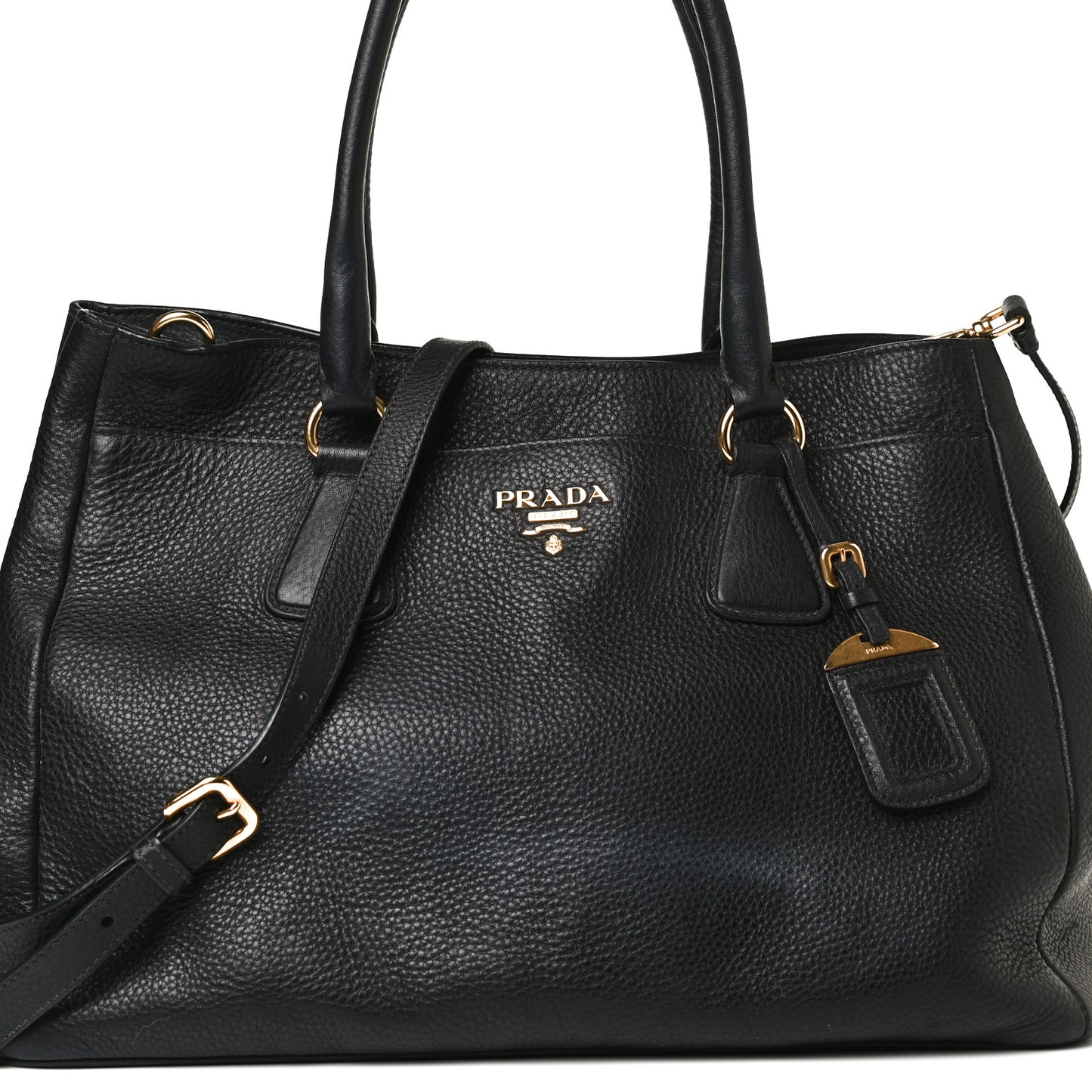 Vitello Daino Shopping Tote Black