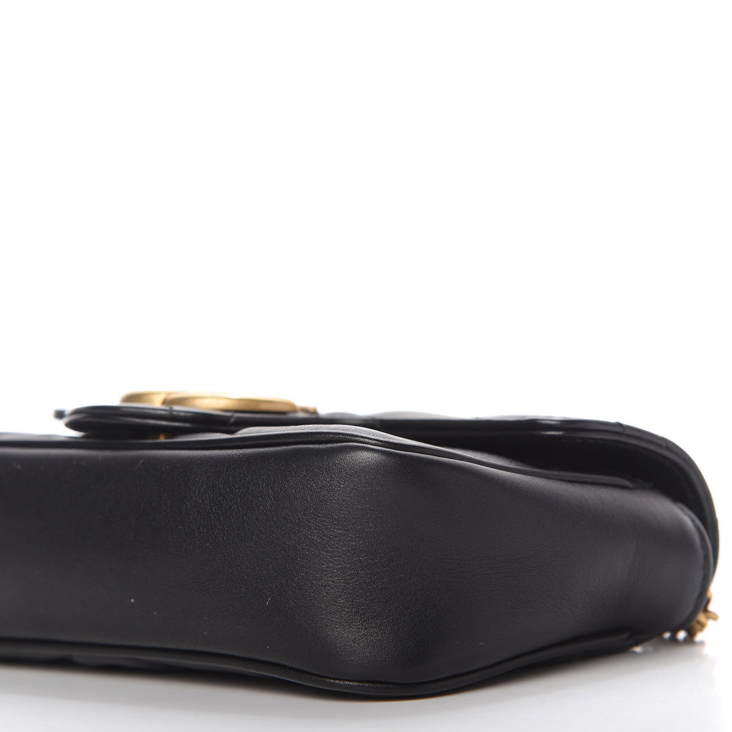 Calfskin Matelasse Super Mini GG Marmont Shoulder Bag Black