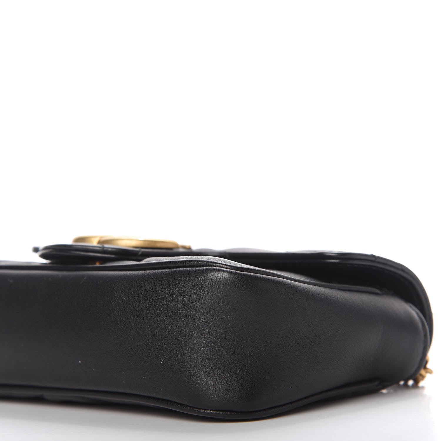 Gucci Calfskin Matelasse Super Mini GG Marmont Shoulder Bag Black 7 of 10