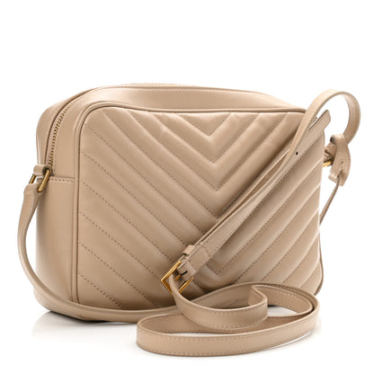 Saint Laurent Calfskin Matelasse Monogram Lou Camera Bag Dark Beige 3 of 13