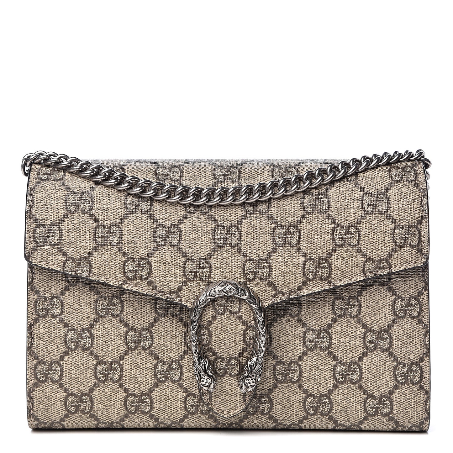 GG Supreme Monogram Mini Dionysus Chain Wallet Beige Taupe