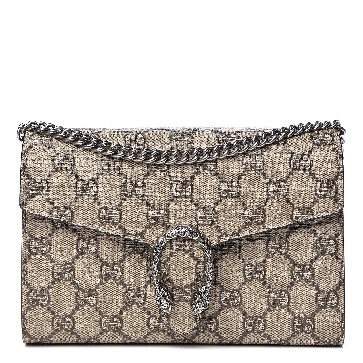 Gucci GG Supreme Monogram Mini Dionysus Chain Wallet Beige Taupe 1 of 11