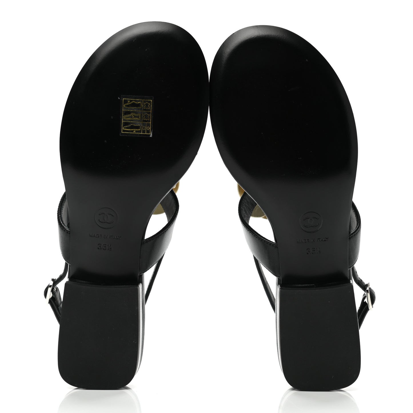 Lambskin Camellia Thong Sandals 36.5 Black White