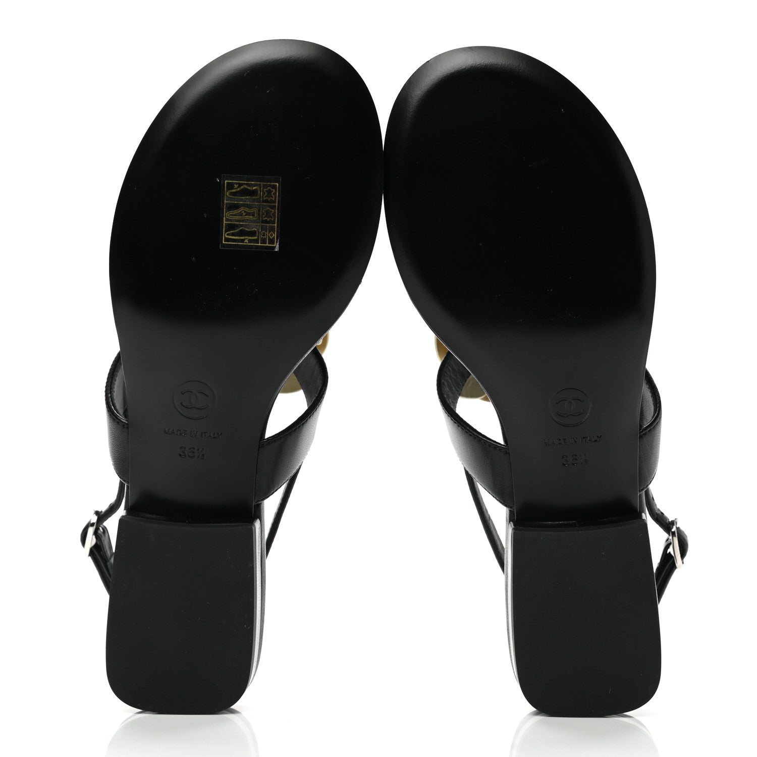 Chanel Lambskin Camellia Thong Sandals 36.5 Black White 5 of 9