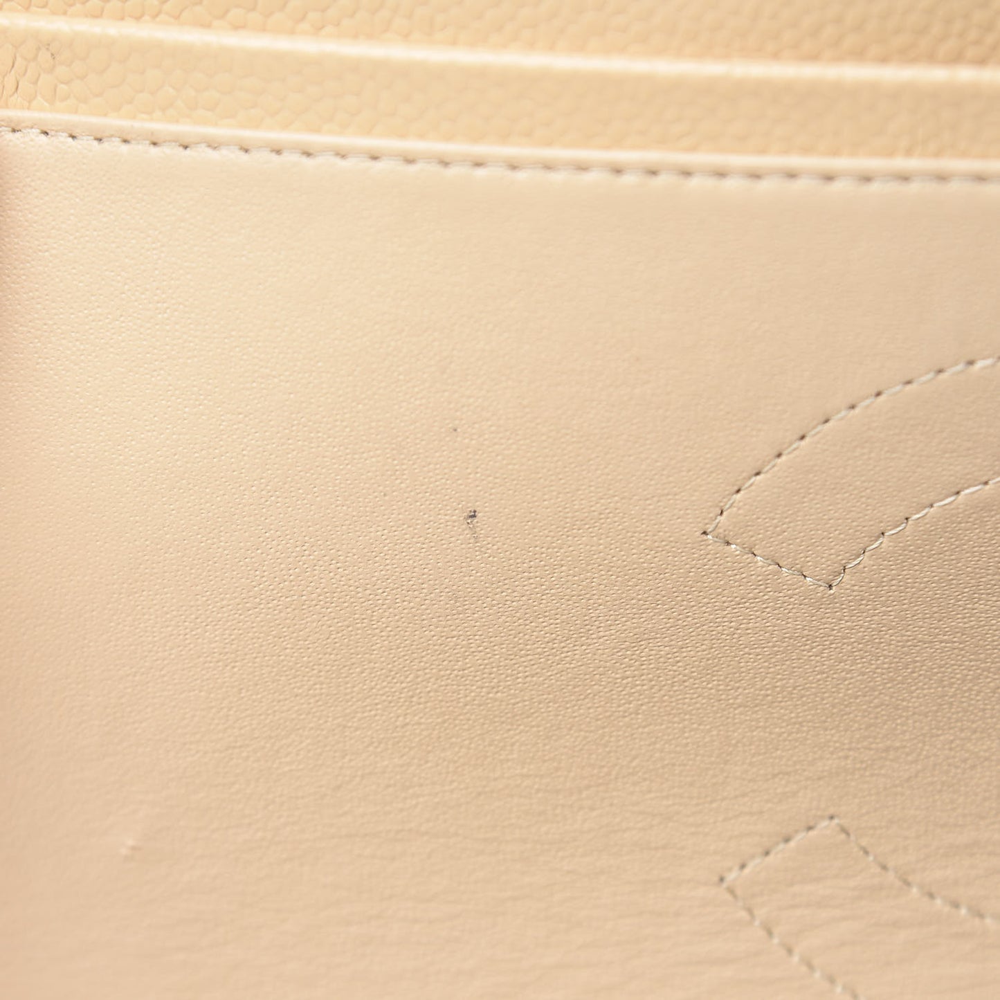 Caviar Quilted Jumbo Double Flap Beige