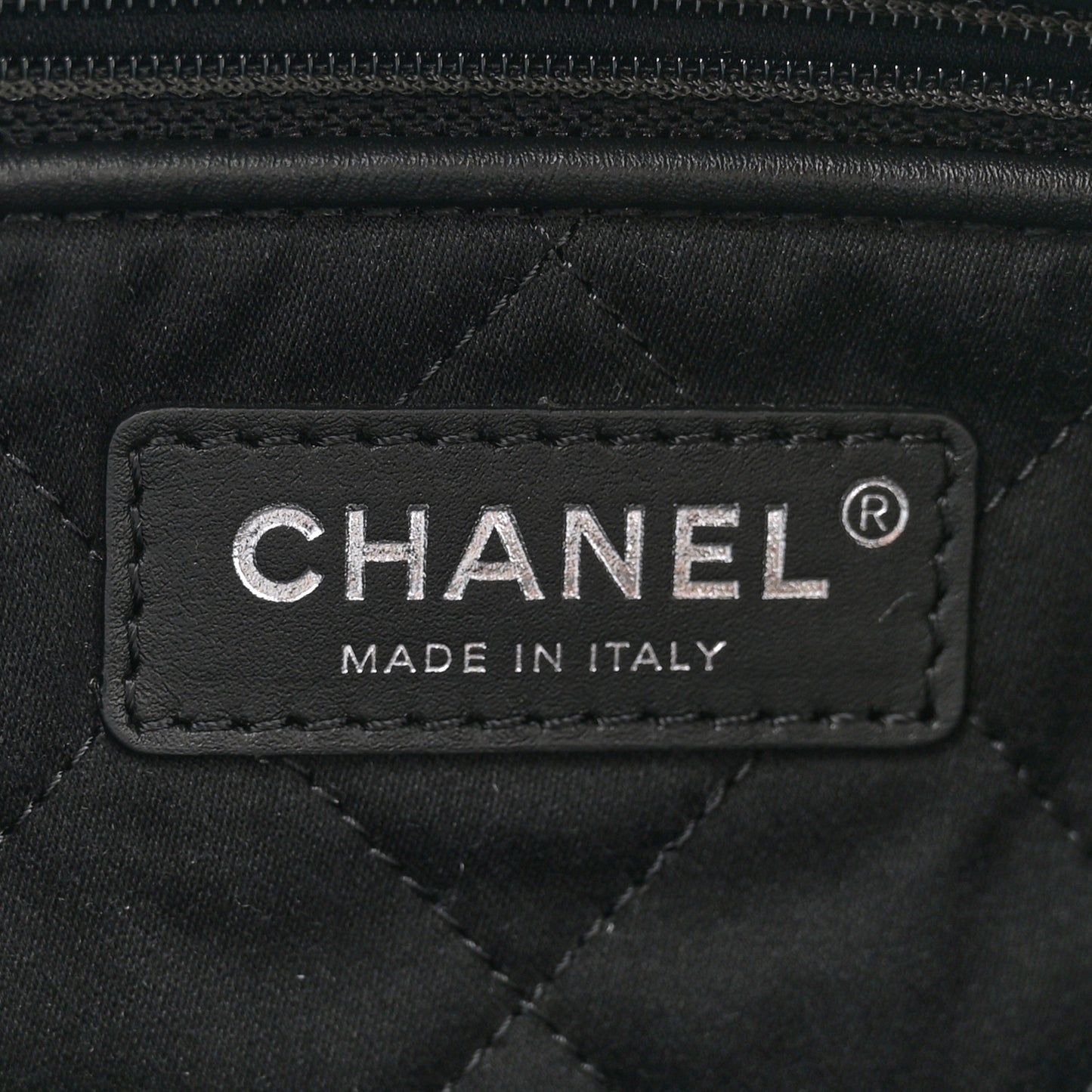 Printed Calfskin Quilted Chanel 22 Black