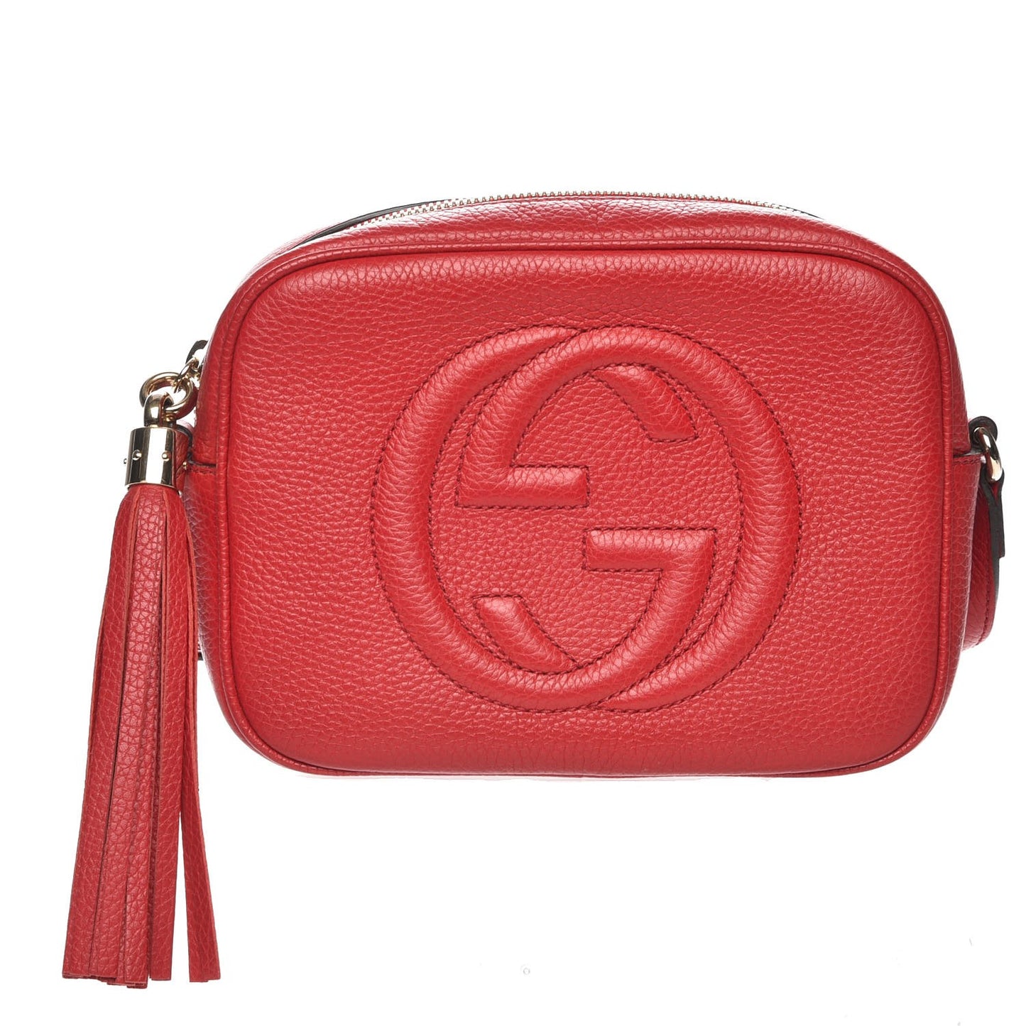 Pebbled Calfskin Small Soho Disco Bag Tabasco Red