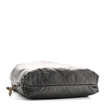 Chanel Shiny Calfskin Quilted Chanel 22 Backpack Grey 4 of 10