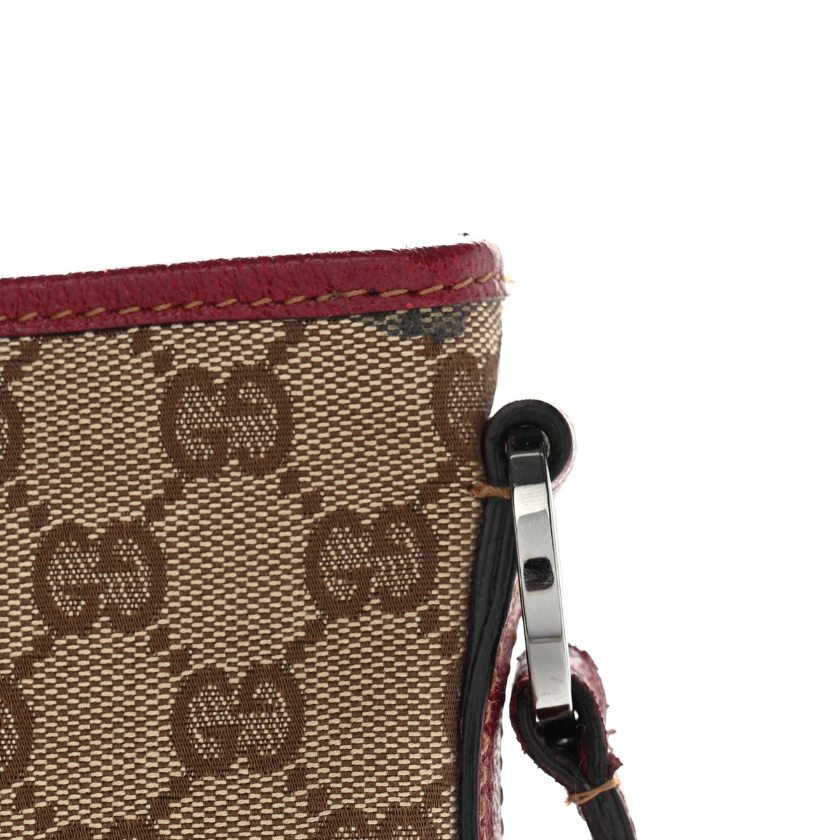 Gucci GG Supreme Monogram Medium Flat Messenger Bag Red 11 of 13