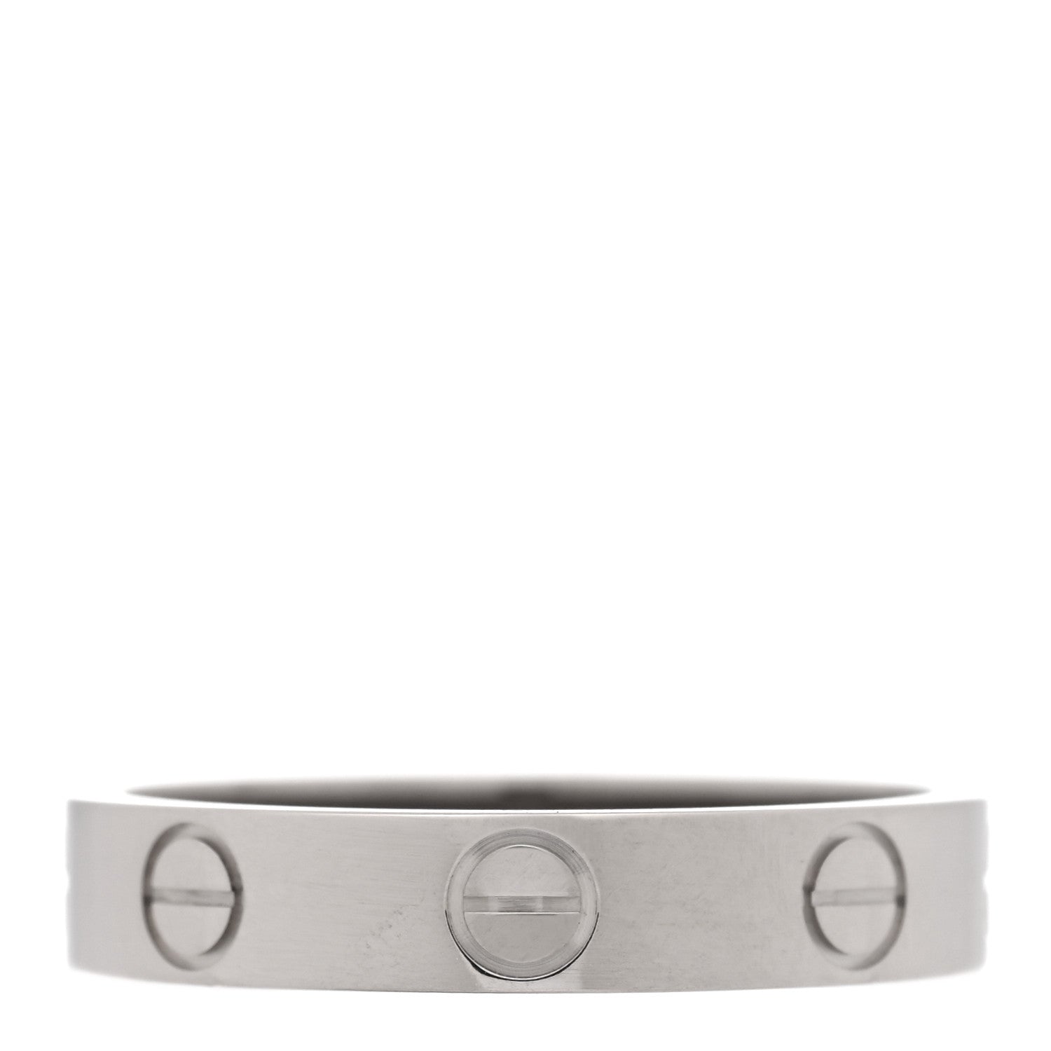 Cartier 18K White Gold 3.5mm LOVE Wedding Band Ring 51 5.75 3 of 5