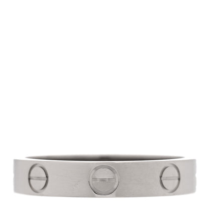 Cartier 18K White Gold 3.5mm LOVE Wedding Band Ring 51 5.75 3 of 5