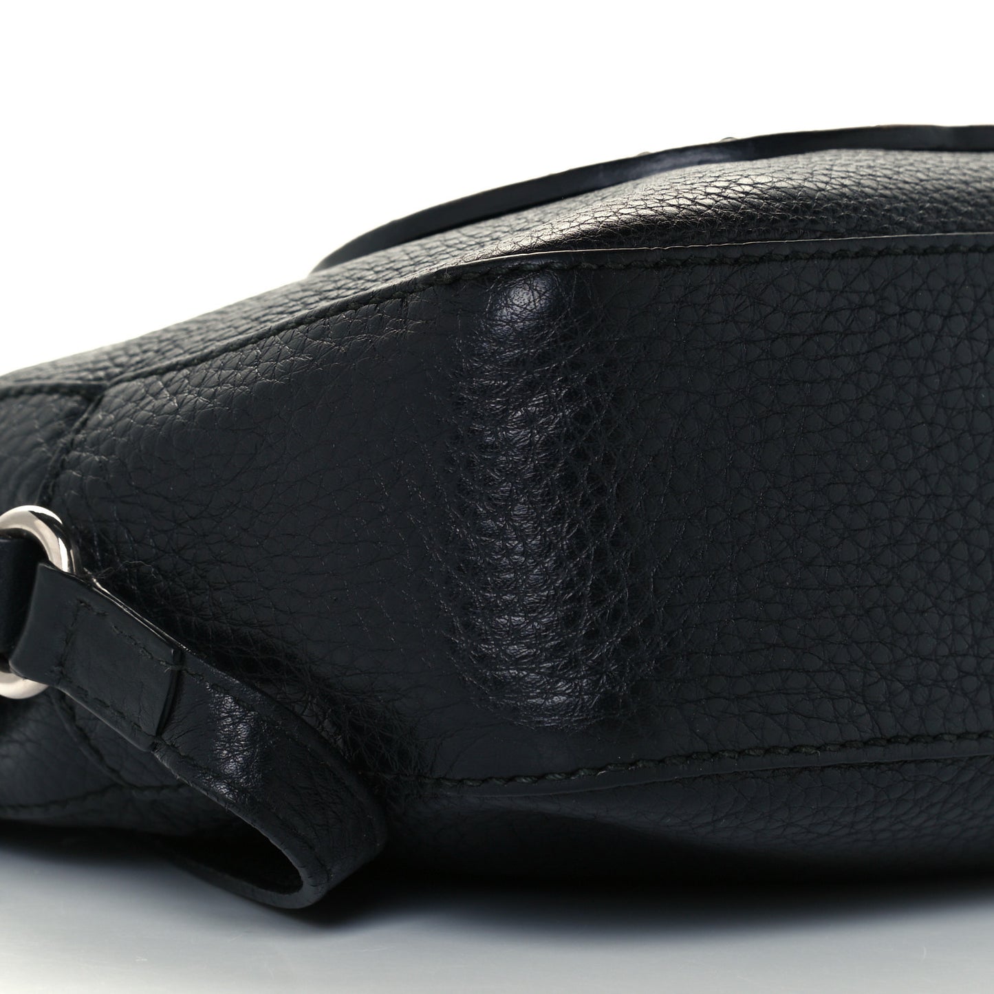 Pebbled Calfskin Studded Small Soho Disco Bag Black