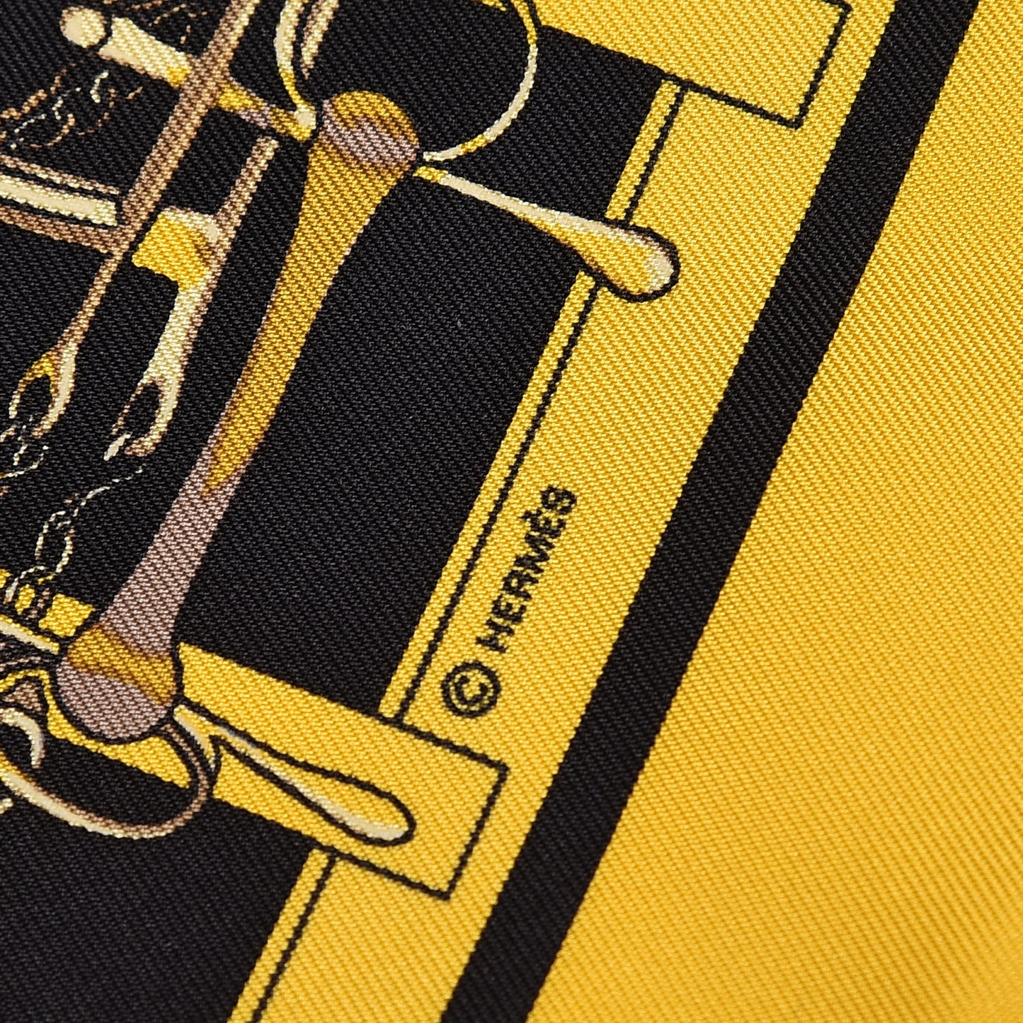 Silk Mors Et Filets Pocket Square Jaune Citron Black Or