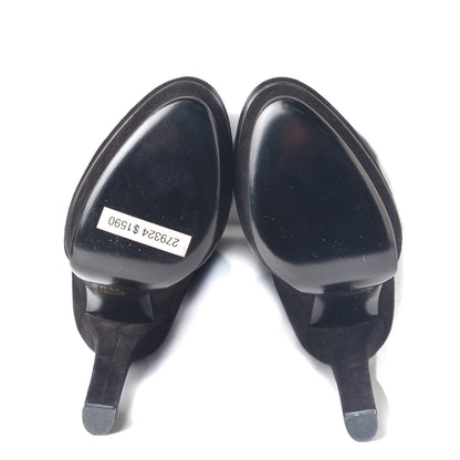 Gucci Suede Knee High Alexa Platform Boots 37.5 Black 5 of 7