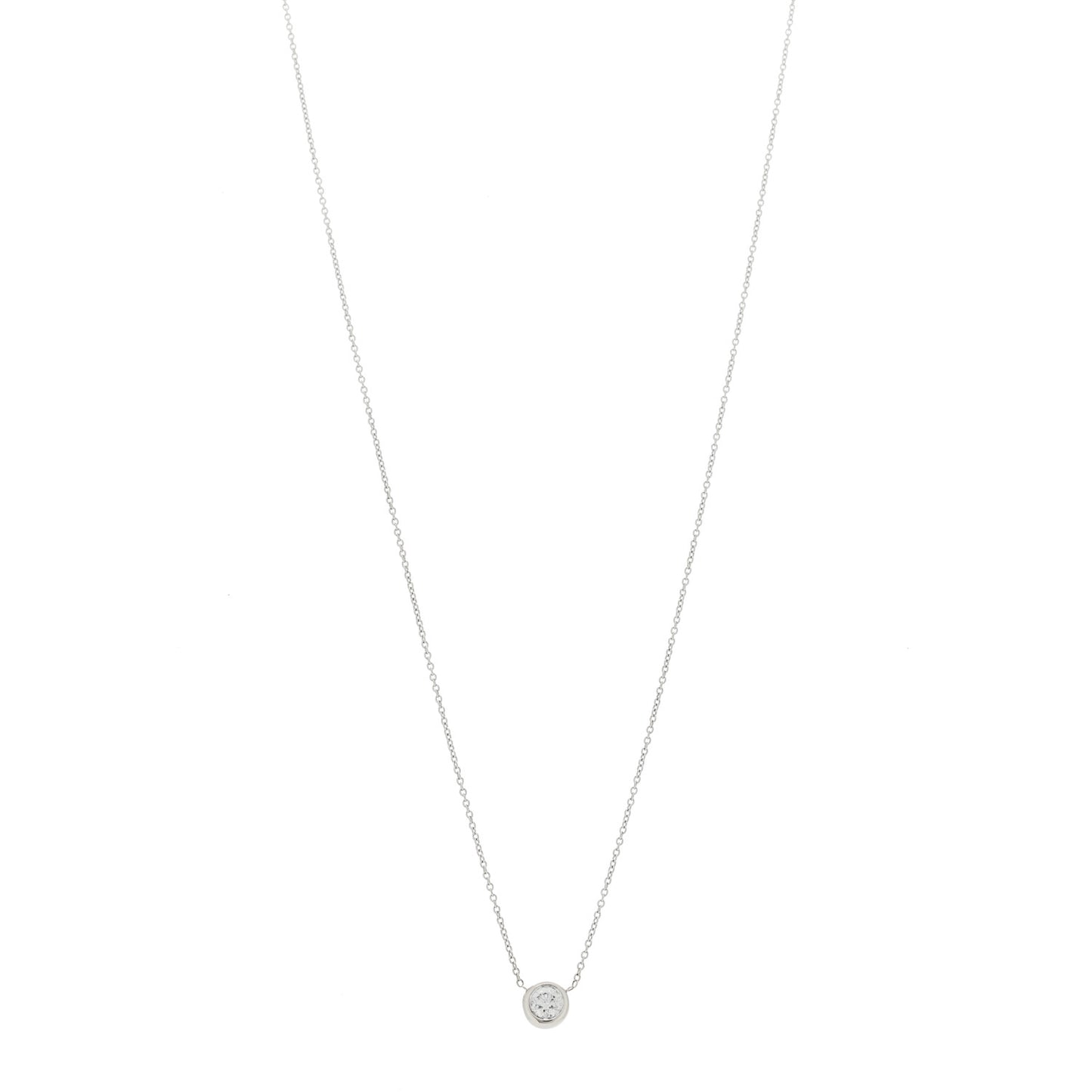 18K White Gold Diamond .24ct Diamonds by the Inch Pendant Necklace