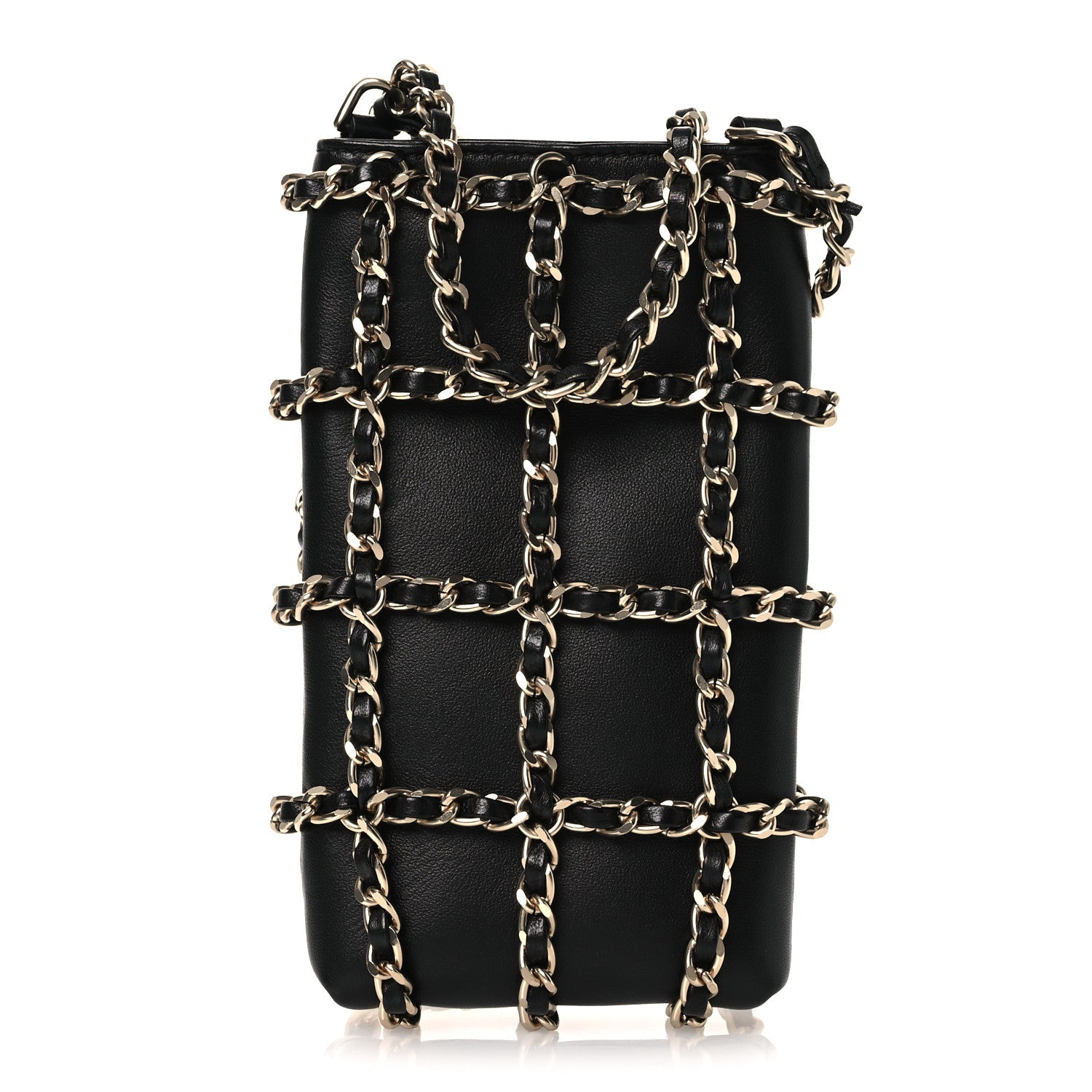 Chanel Lambskin Tech Me Out Clutch With Chain Black 1 of 11