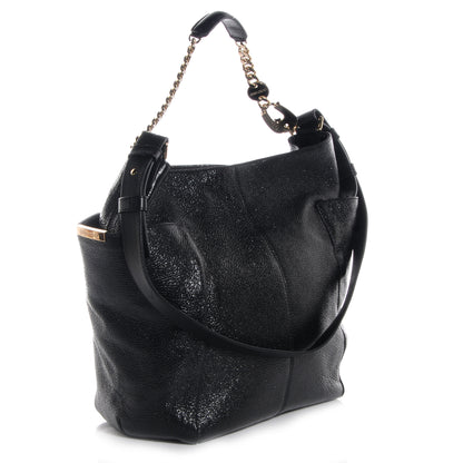 Jimmy Choo Glossy Leather Anna Shoulder Bag Black 3 of 7