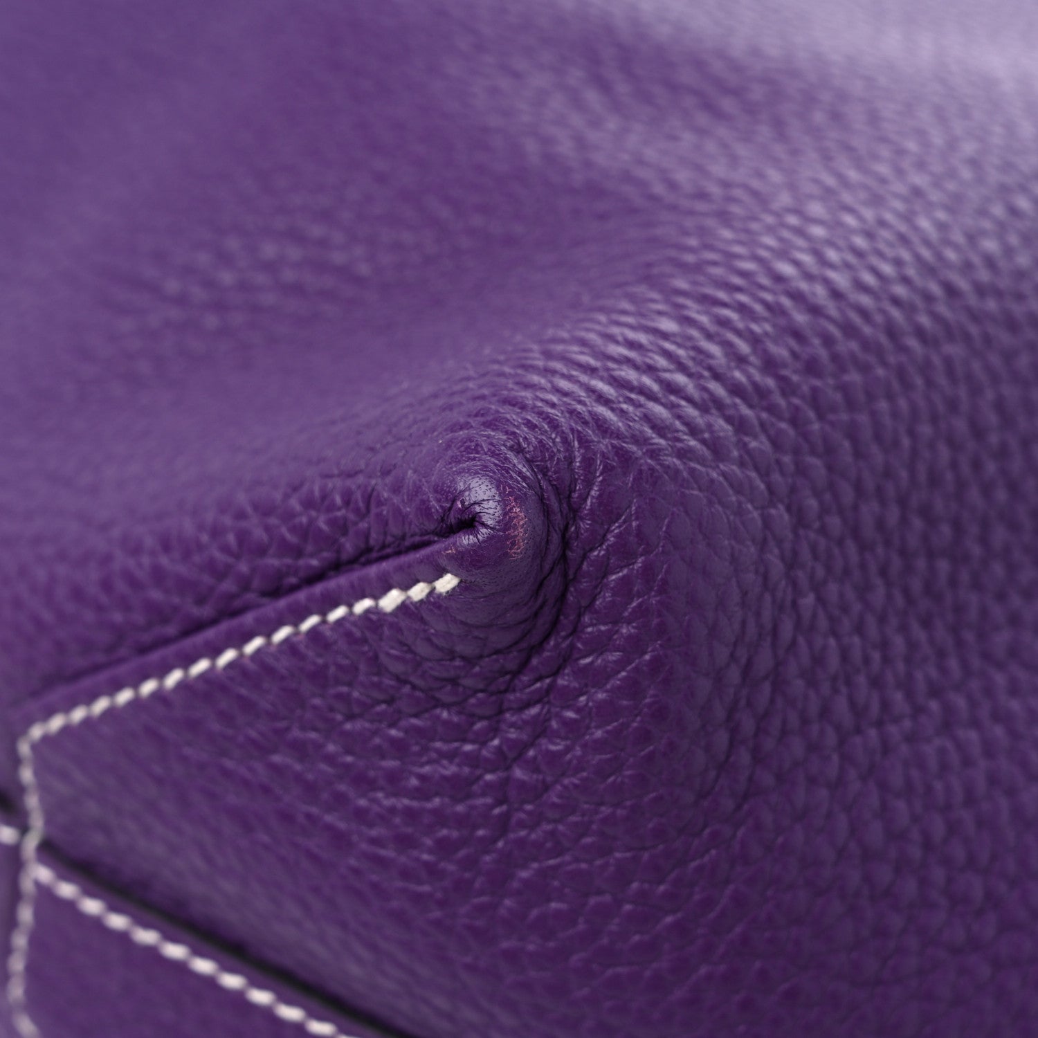 Hermes Taurillon Clemence Double Sens 45 Reversible Tote Bleu Zanzibar Ultraviolet 7 of 15