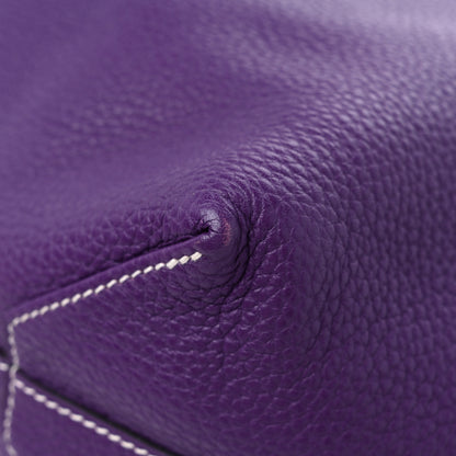 Hermes Taurillon Clemence Double Sens 45 Reversible Tote Bleu Zanzibar Ultraviolet 7 of 15