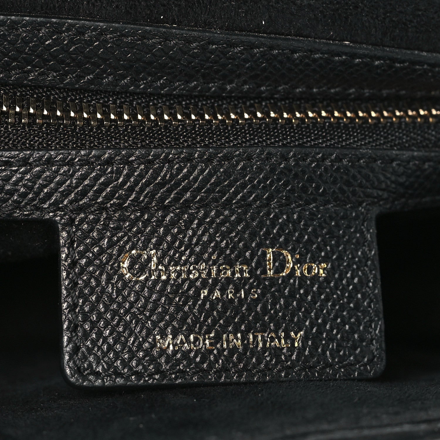 Christian Dior Grained Calfskin Saddle Bag Black 6 of 10