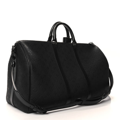 Louis Vuitton Taurillon Monogram Keepall Bandouliere 50 Black 2 of 10