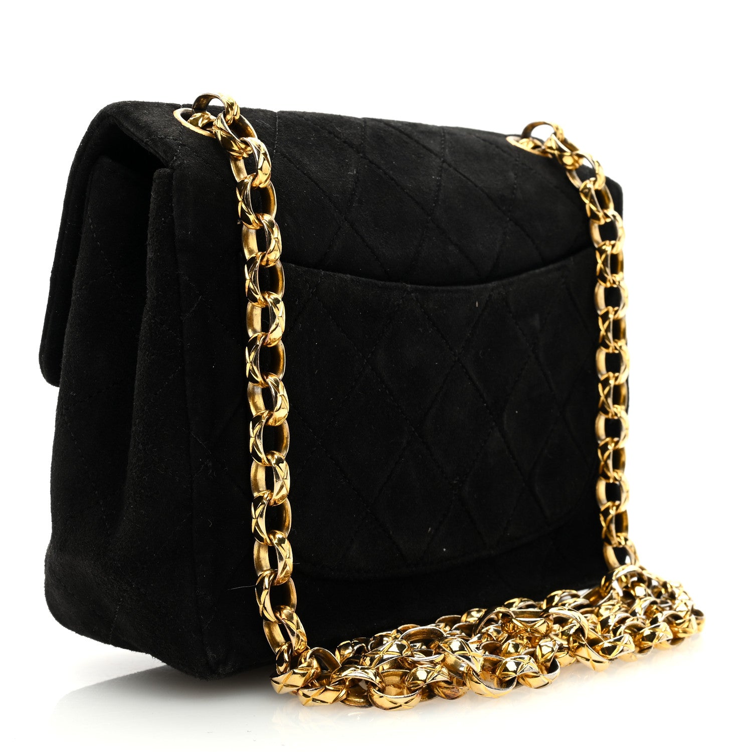 Chanel Suede Quilted Mini Square Flap Black 3 of 10