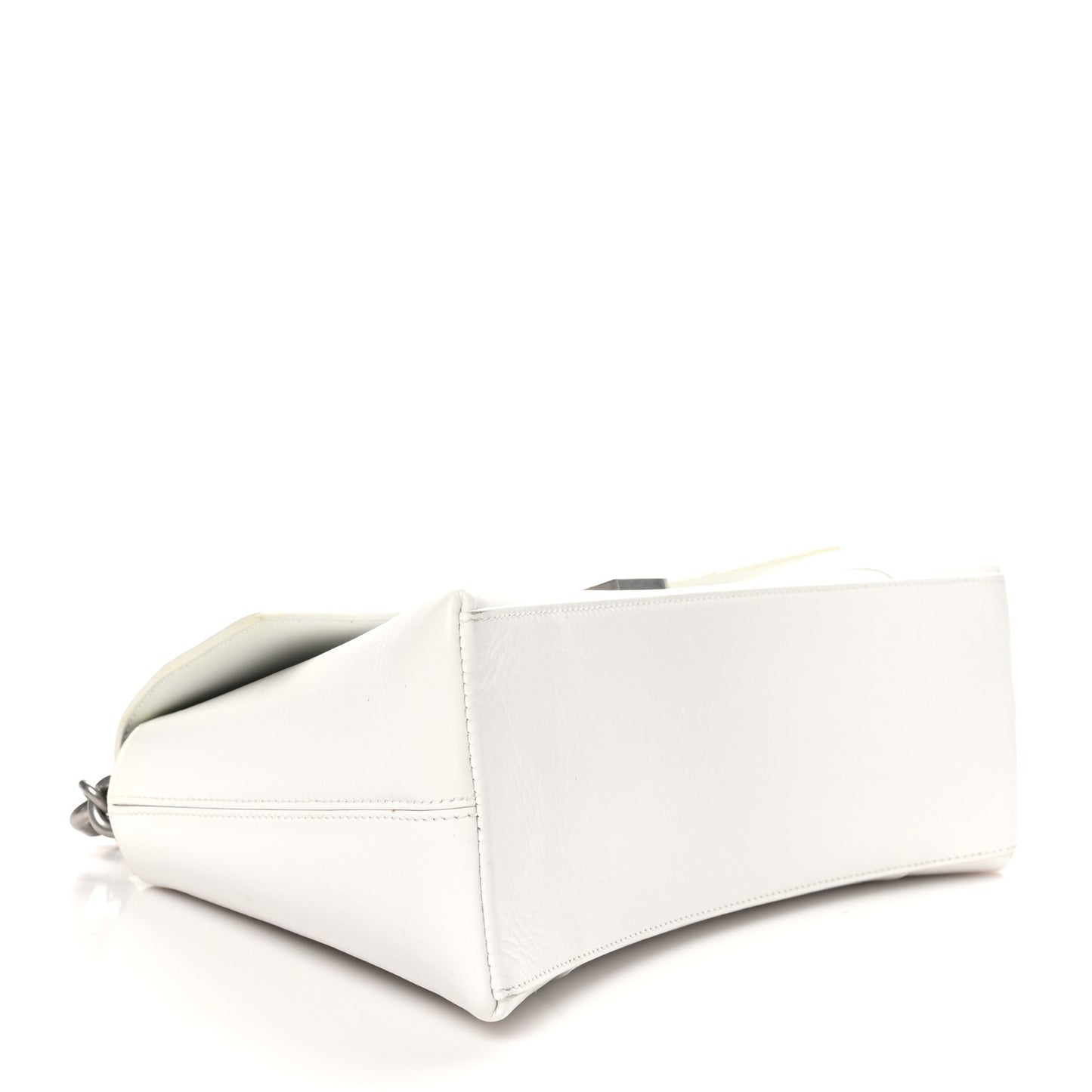 Calfskin S Downtown Chain Shoulder Bag White Black