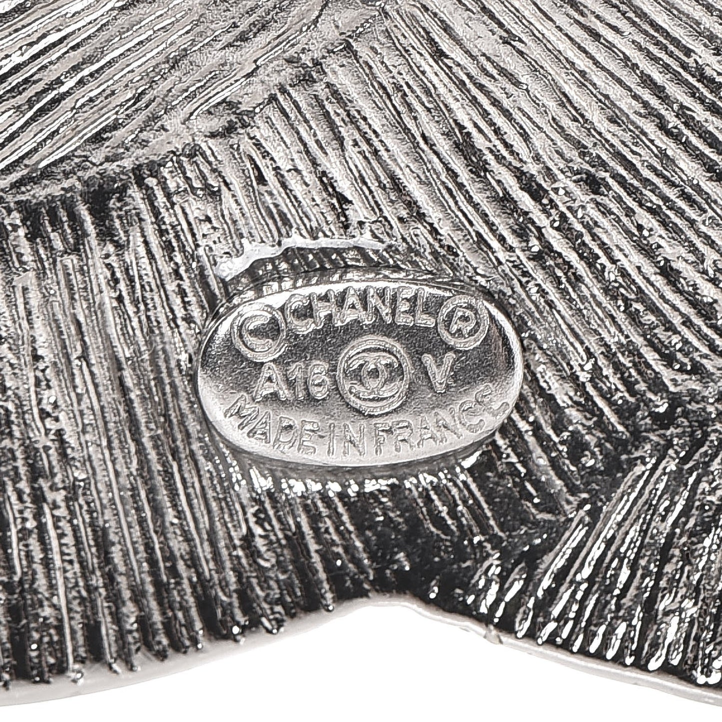 Baguette Crystal CC Brooch Silver