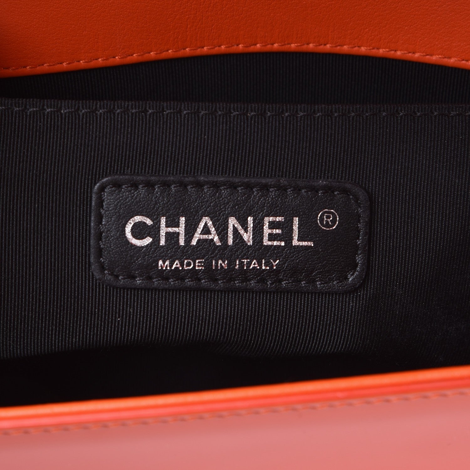 Chanel Patent Quilted Medium Plexiglass Boy Flap Orange 10 of 16