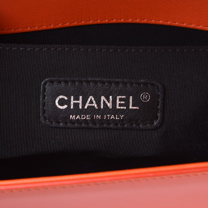 Chanel Patent Quilted Medium Plexiglass Boy Flap Orange 10 of 16