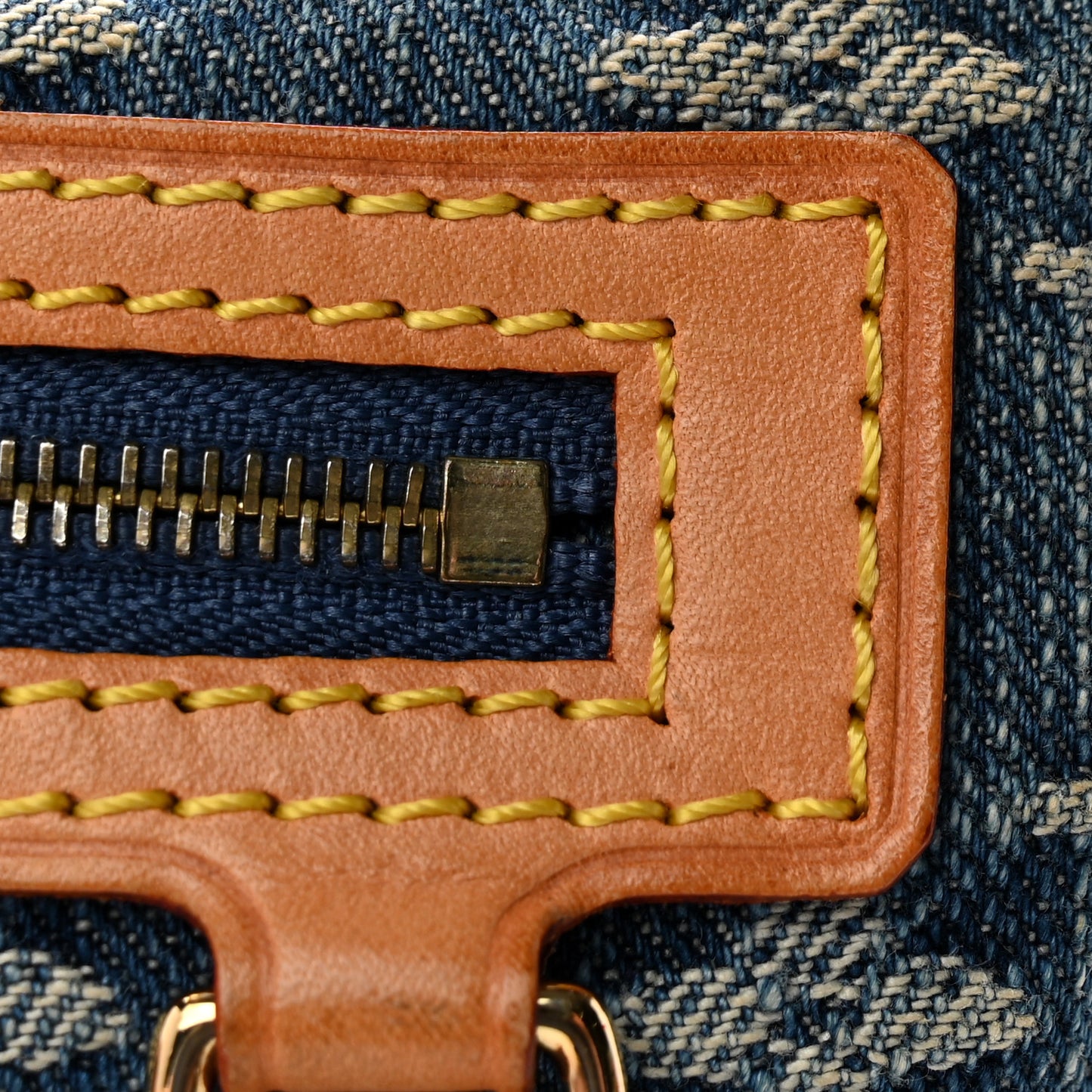 Monogram Denim Pochette Plat Clutch Blue