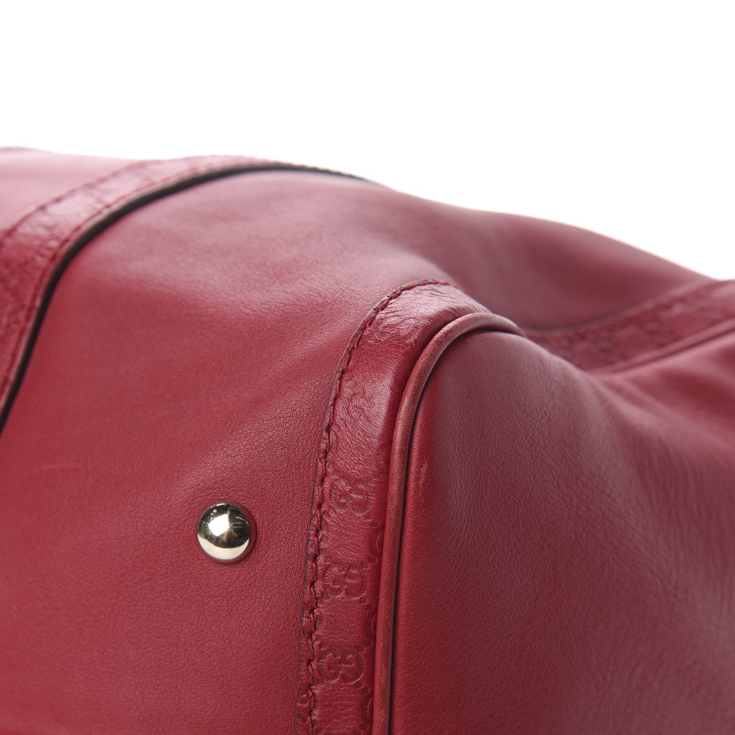 Gucci Calfskin Microguccissima Trim Medium Boston Raspberry Red 11 of 12