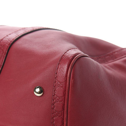 Gucci Calfskin Microguccissima Trim Medium Boston Raspberry Red 11 of 12