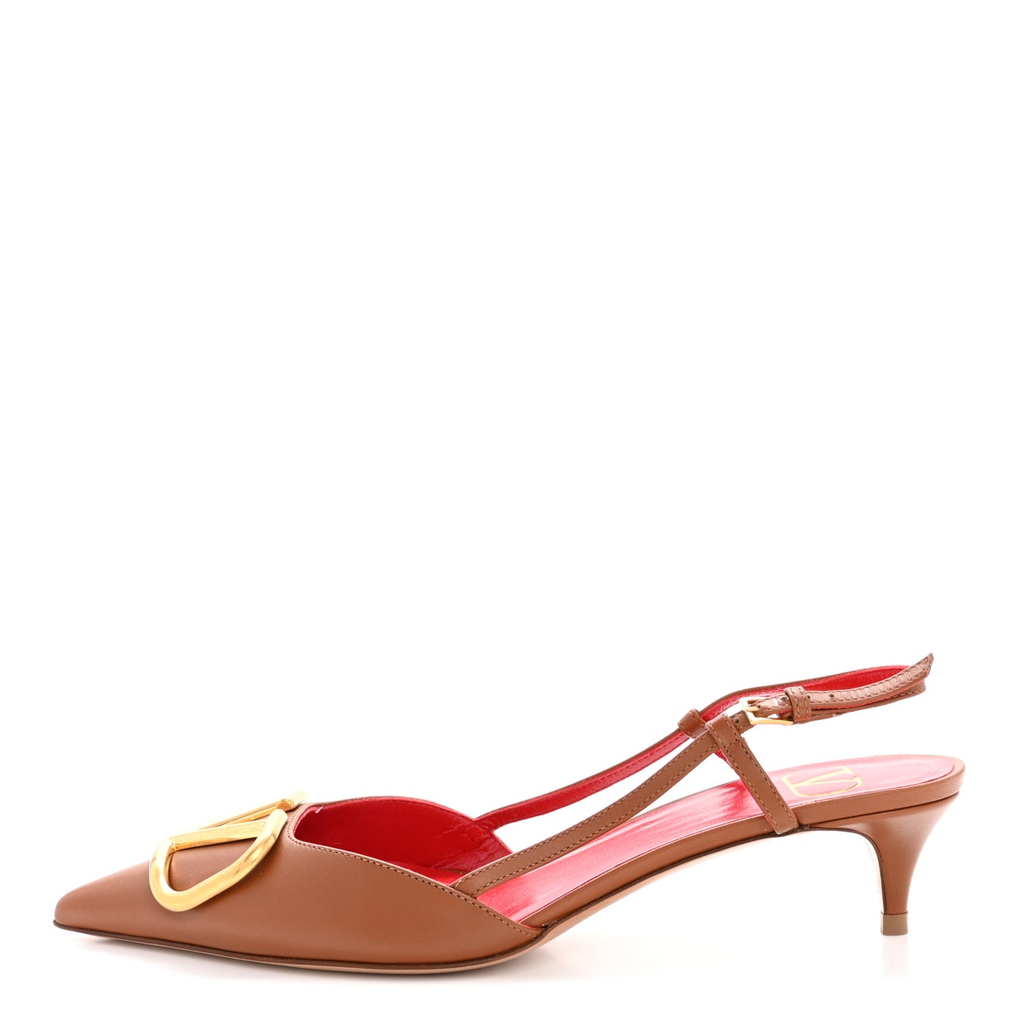 Calfskin Vlogo Slingback 40mm Pumps 36.5 Gingerbread