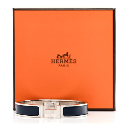 Hermes Matte Enamel Narrow Clic Clac HH Bracelet T5 Bleu Biarritz 5 of 5