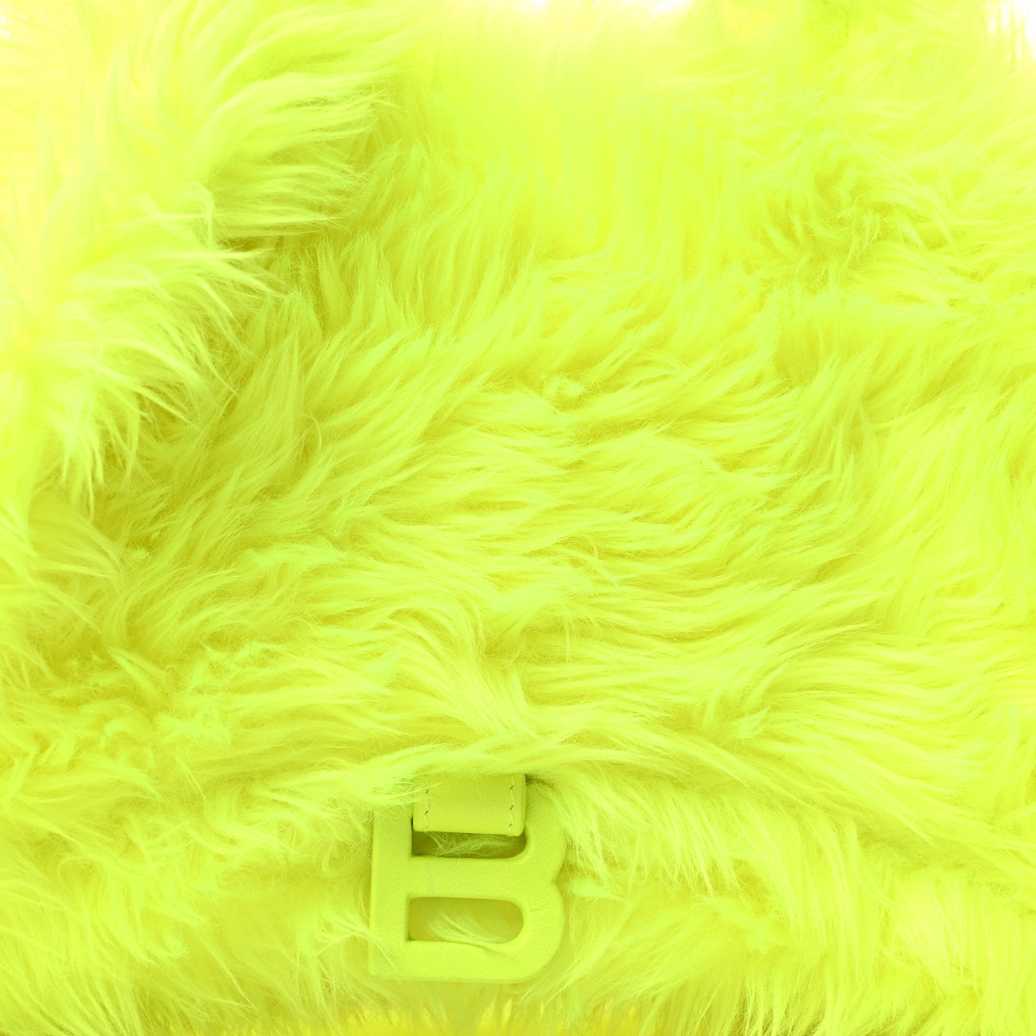 Balenciaga Faux Fur Medium Fluffy Hourglass Top Handle Bag Fluo Yellow 8 of 10
