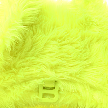 Balenciaga Faux Fur Medium Fluffy Hourglass Top Handle Bag Fluo Yellow 8 of 10