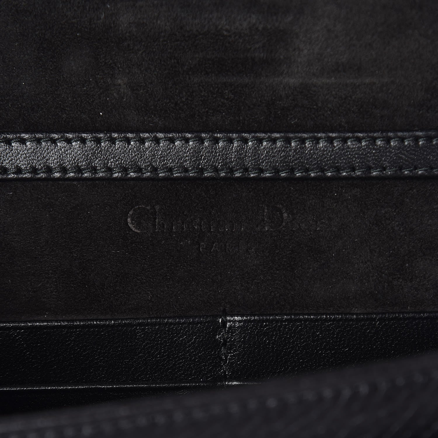 Christian Dior Grained Calfskin Diorama Wallet on Chain Pouch Black 6 of 8
