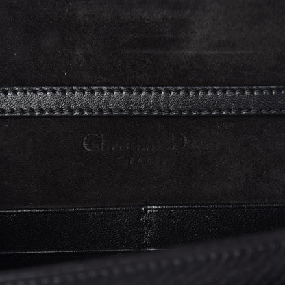 Christian Dior Grained Calfskin Diorama Wallet on Chain Pouch Black 6 of 8