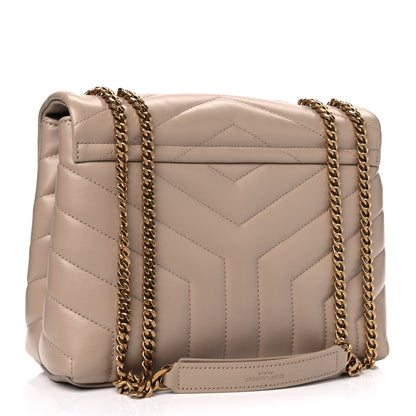 Saint Laurent Calfskin Y Quilted Monogram Small Loulou Chain Satchel Dark Beige 2 of 4