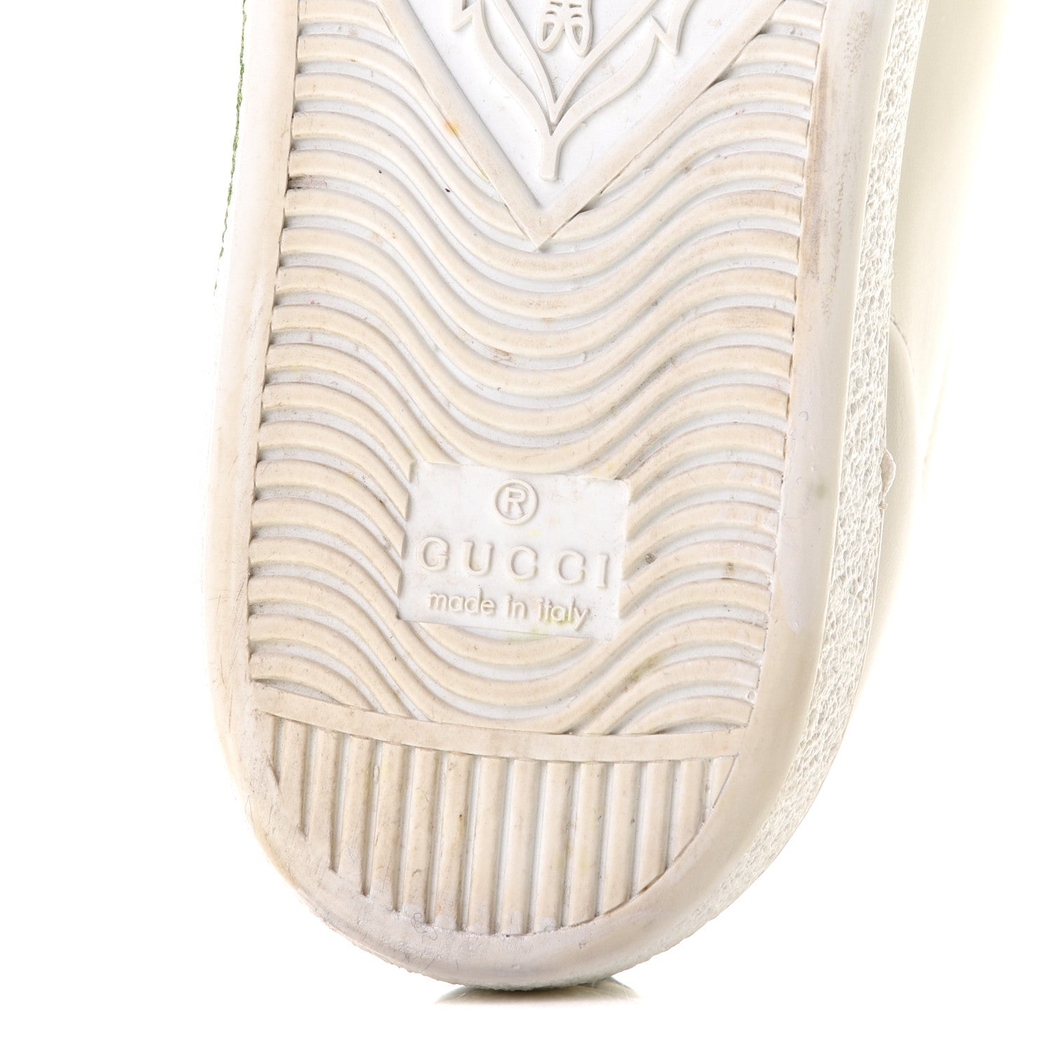 Gucci Calfskin Interlocking G Womens New Ace Sneakers 37.5 White Red Flame Green 10 of 13