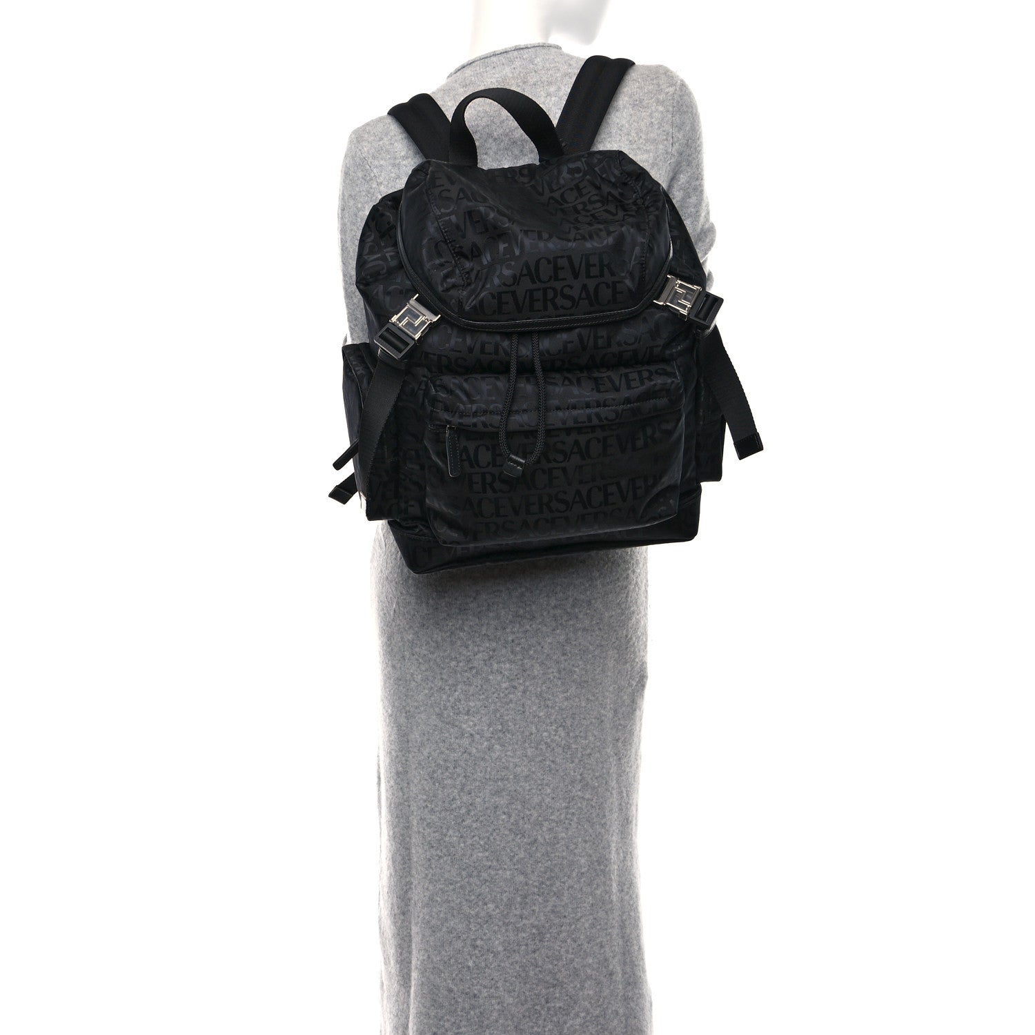 Versace Nylon Logo Neo Backpack Black 2 of 9