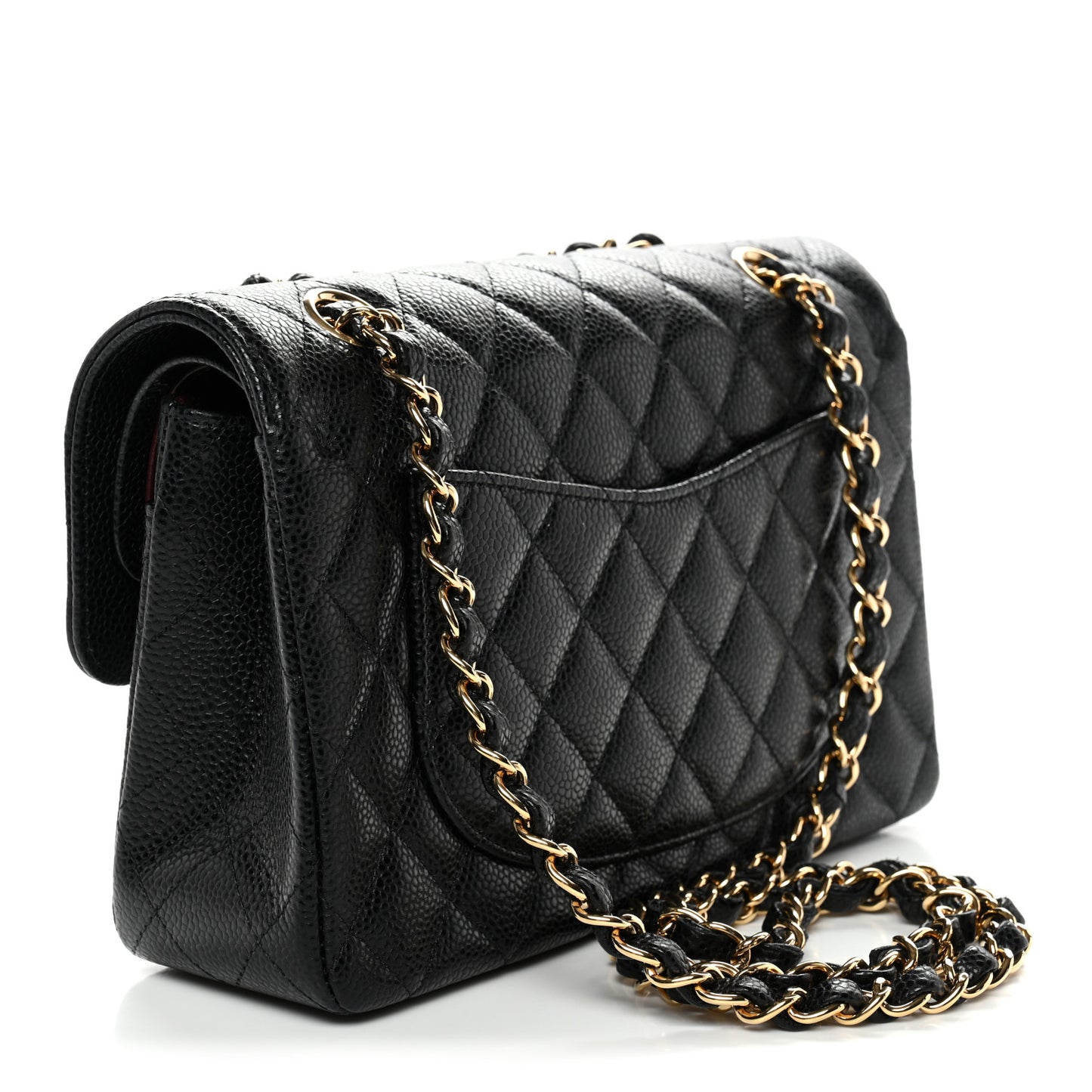Caviar Quilted Small Double Flap Black