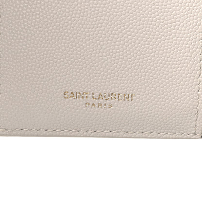 Saint Laurent Grain De Poudre Monogram Uptown Compact Wallet Blanc Vintage 7 of 17
