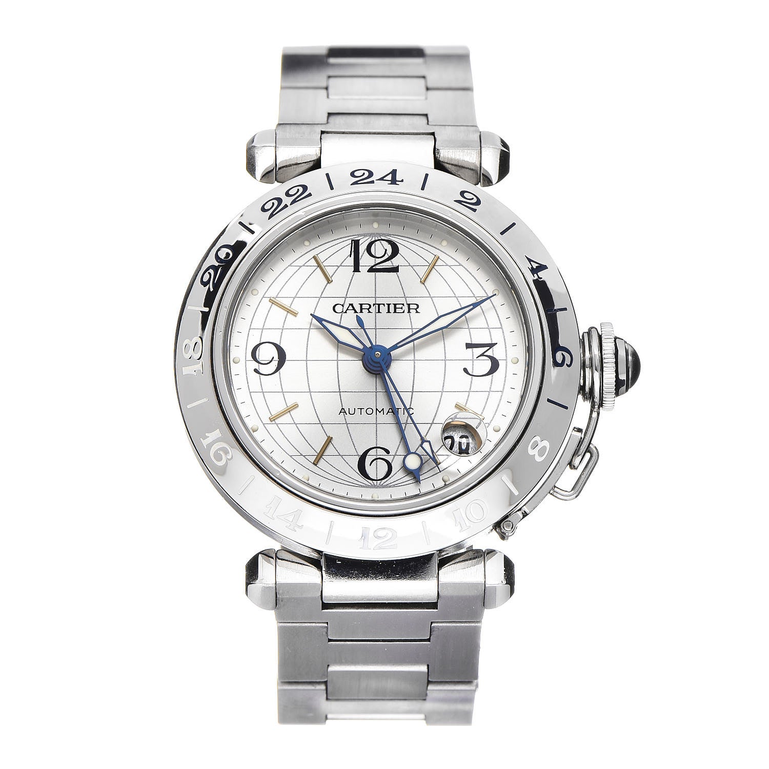Cartier Stainless Steel 35mm Pasha GMT Automatic Watch 1 of 8