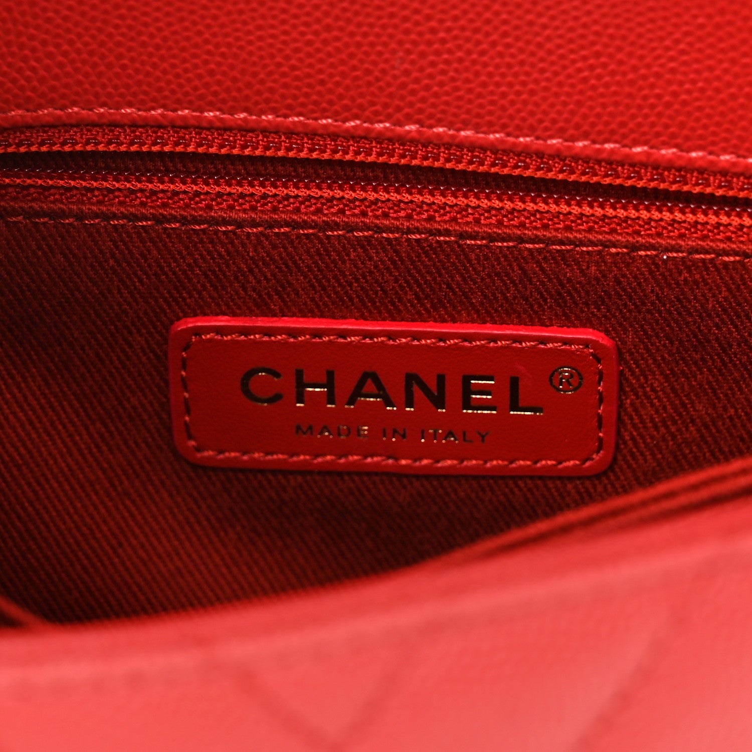 Chanel Caviar Chevron Quilted Mini Coco Handle Flap Red 6 of 10