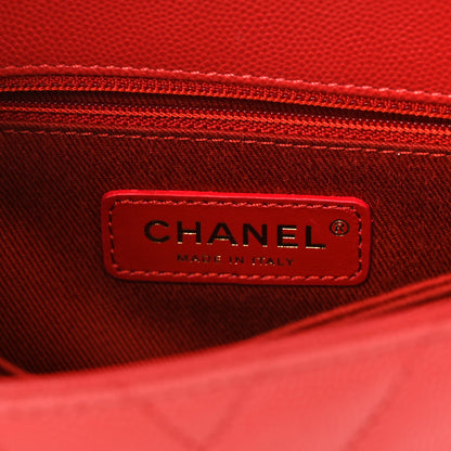 Chanel Caviar Chevron Quilted Mini Coco Handle Flap Red 6 of 10